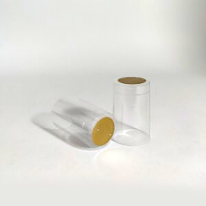 PVC термосвиваеми капсули - прозрачни със златен диск 30×ф55мм