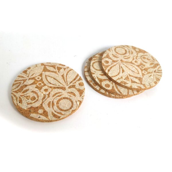 coaster white 3 Коркови подложки за чаши – 4 бр.
